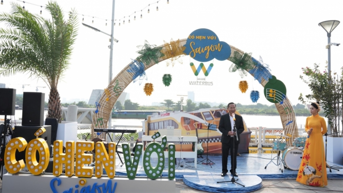 Ông Nguyễn Kim Toản - Giám đốc Saigon Waterbus phát biểu tại lễ ra mắt dự án 