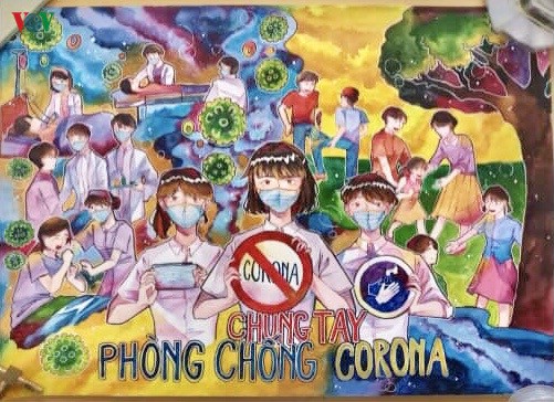 nhung "bong hoa nho" can tho voi cac buc tranh trong mua dich covid-19 hinh 2