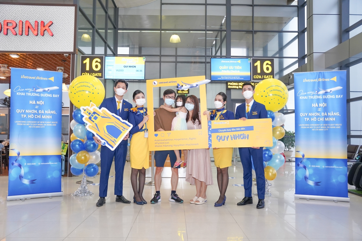 Từ 22/4, Vietravel Airlines chính thức khai thác đường bay kết nối Hà Nội với Quy Nhơn, đồng thời khôi phục đường bay hai chiều Hà Nội - Đà Nẵng. Nguồn: Vietravel Airlines.