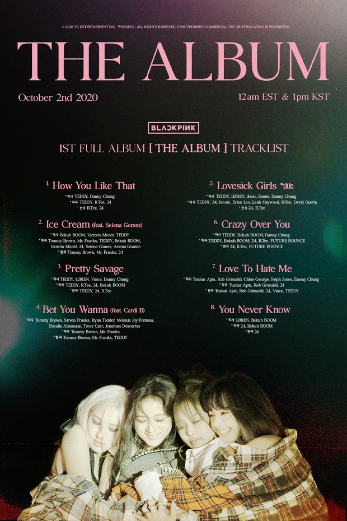 BLACKPINK trở thành nhóm nhạc nữ đầu tiên trong lịch sử Spotify sở hữu album mà tất cả các bài hát đều cán mốc 100 triệu lượt nghe.