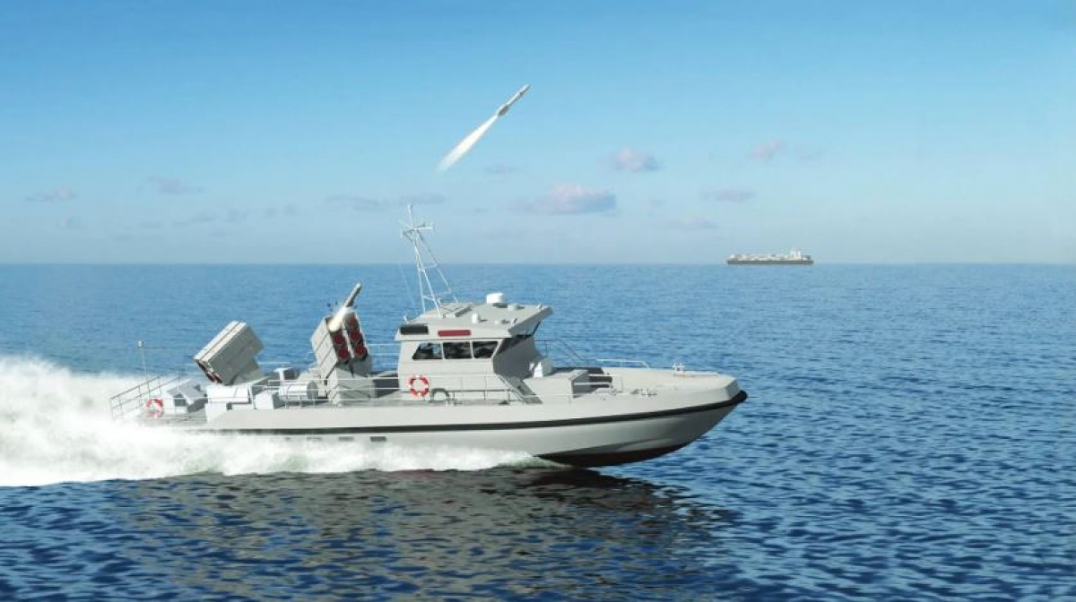 Minh họa tên lửa Brimstone phóng từ mặt nước. Ảnh: MBDA