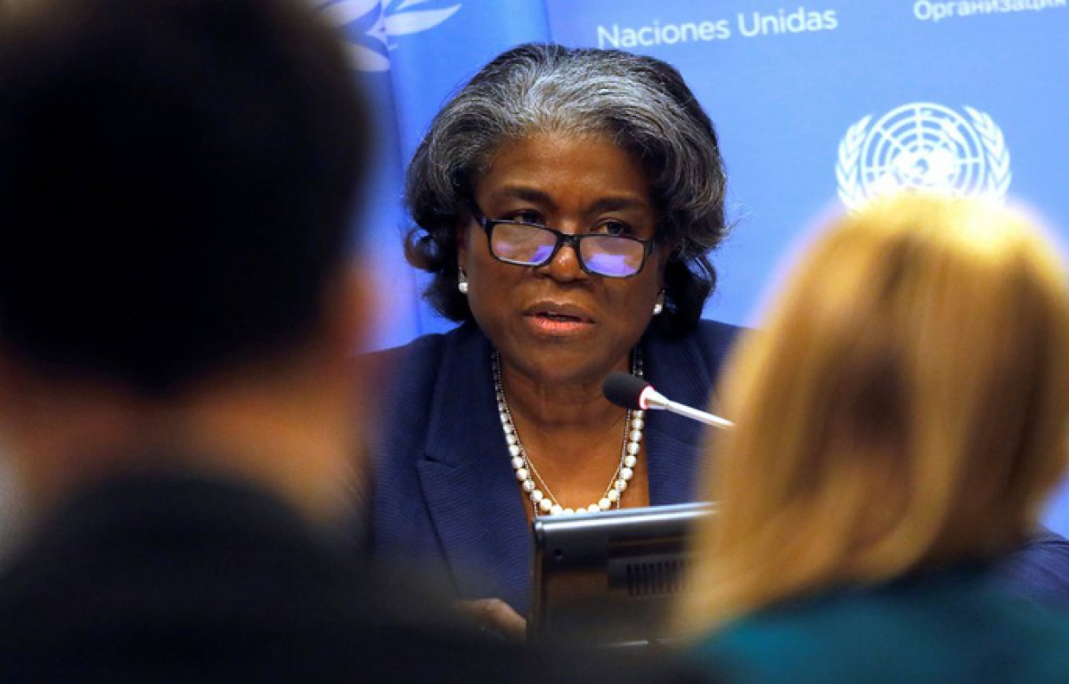 Đại sứ Mỹ tại Liên Hợp Quốc Linda Thomas Greenfield. Ảnh: Reuters