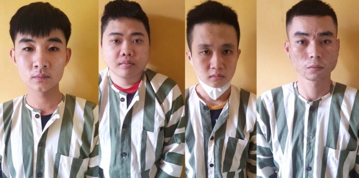4 đối tượng trong vụ lừa đảo hàng trăm người qua hình thức tuyển cộng tác viên bán hàng trên mạng được Công an Gia Lai triệt phá cuối năm 2021