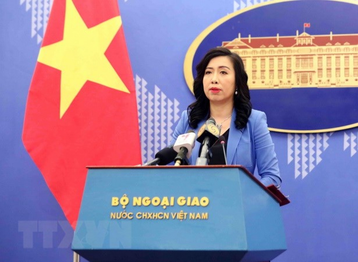 Người phát ngôn Bộ Ngoại giao - bà Lê Thị Thu Hằng. (Ảnh: TTXVN)