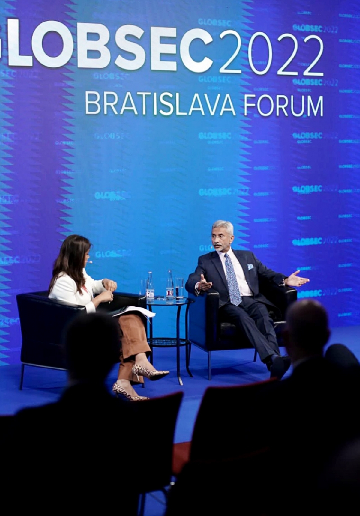 Bộ trưởng Ngoại giao Ấn Độ Jaishankar phát biểu tại Diễn đàn GLOBSEC 2022 Bratislava, ở Slovakia. (Ảnh: ANI)