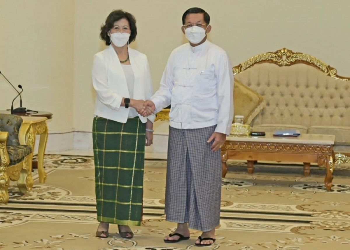 Đặc phái viên liên hợp quốc gặp lãnh đạo chính quyền quân sự myanmar hình ảnh 1 Dac phai vien lien hop quoc gap lanh dao chinh quyen quan su myanmar hinh anh 1