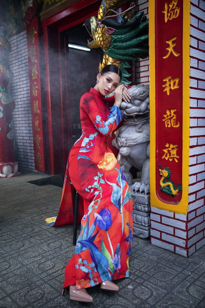 hoa hau tieu vy khoe sac trong ta ao dai tet, san sang chao xuan 2020 hinh 3
