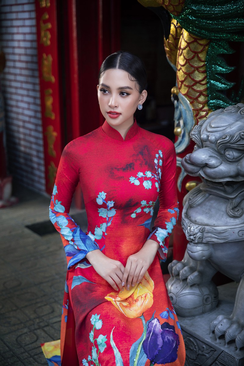 hoa hau tieu vy khoe sac trong ta ao dai tet, san sang chao xuan 2020 hinh 4