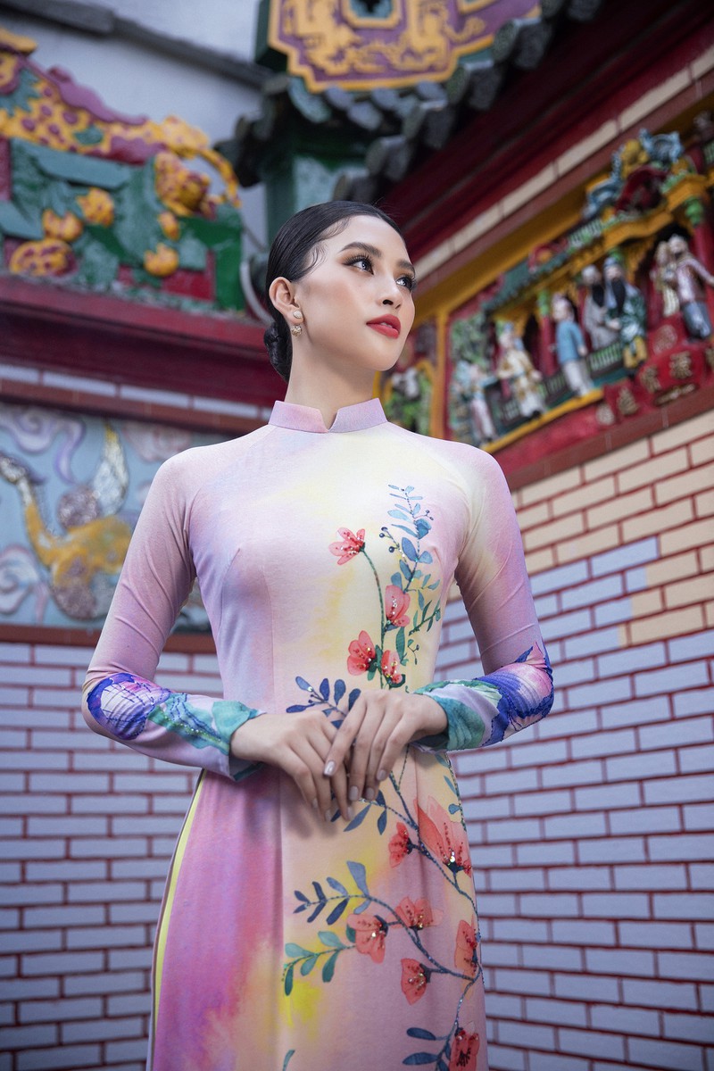 hoa hau tieu vy khoe sac trong ta ao dai tet, san sang chao xuan 2020 hinh 8