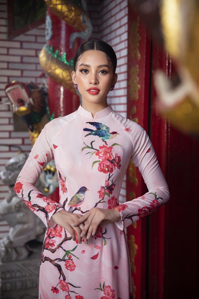hoa hau tieu vy khoe sac trong ta ao dai tet, san sang chao xuan 2020 hinh 2