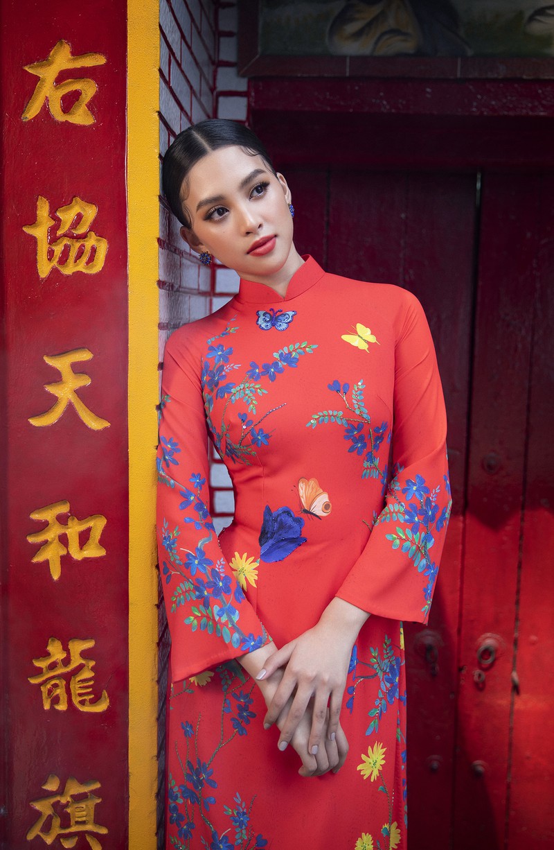 hoa hau tieu vy khoe sac trong ta ao dai tet, san sang chao xuan 2020 hinh 10