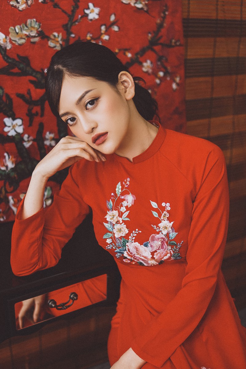 thuy anh dep diu dang, nu tinh khi dien ao dai don tet  hinh 8