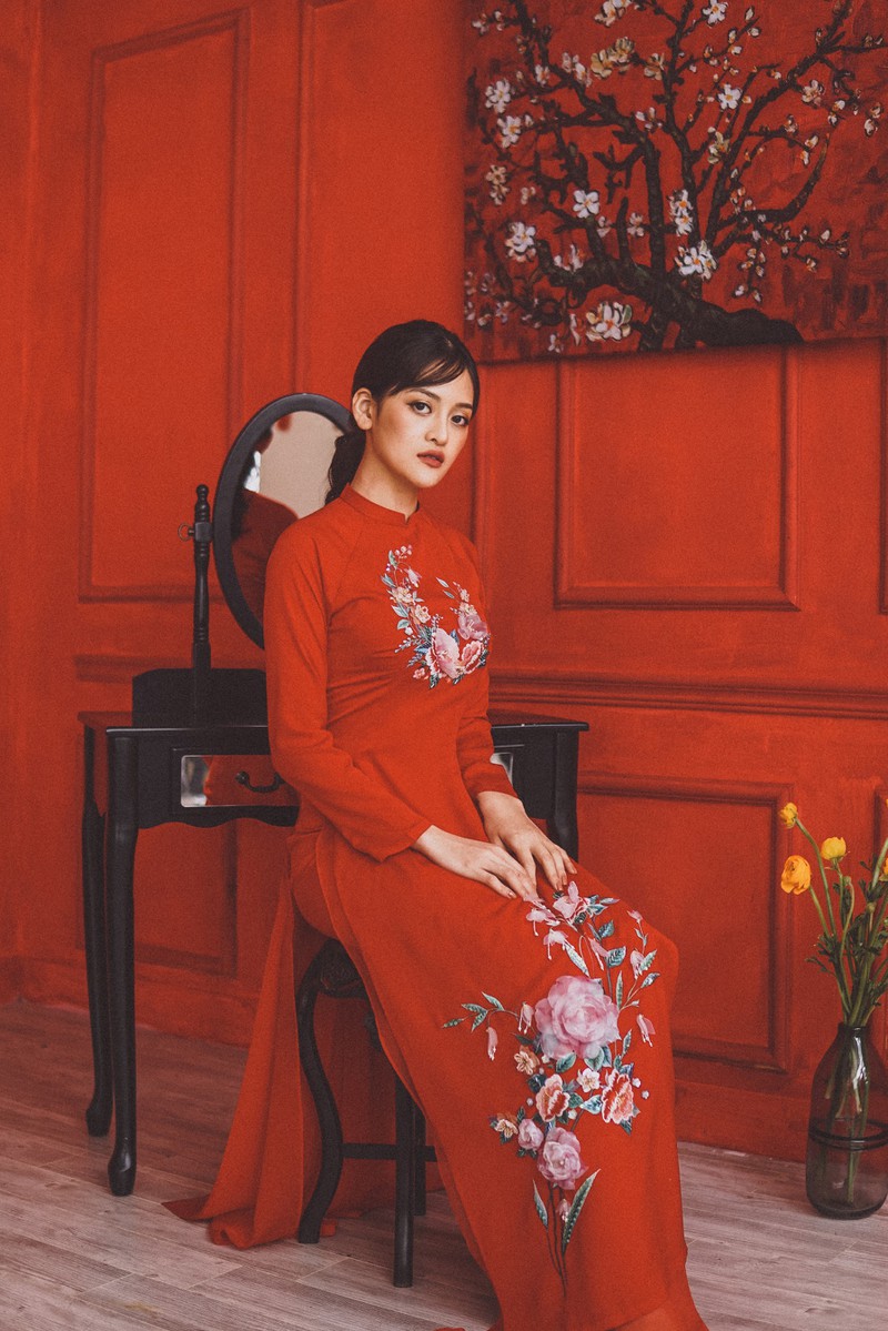 thuy anh dep diu dang, nu tinh khi dien ao dai don tet  hinh 9