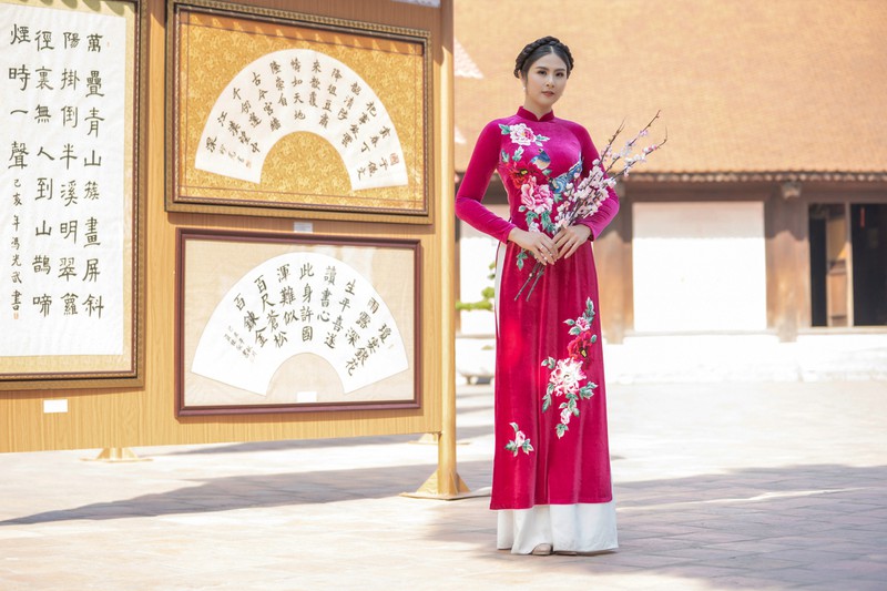 hoa hau ngoc han diu dang voi ao dai nhung the, dao van mieu dau nam hinh 3