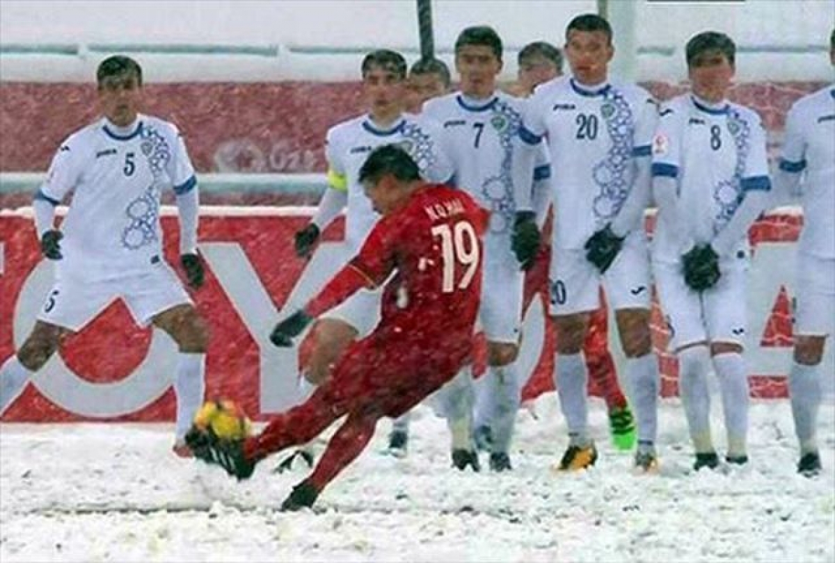 Quang Hải với bàn thắng 