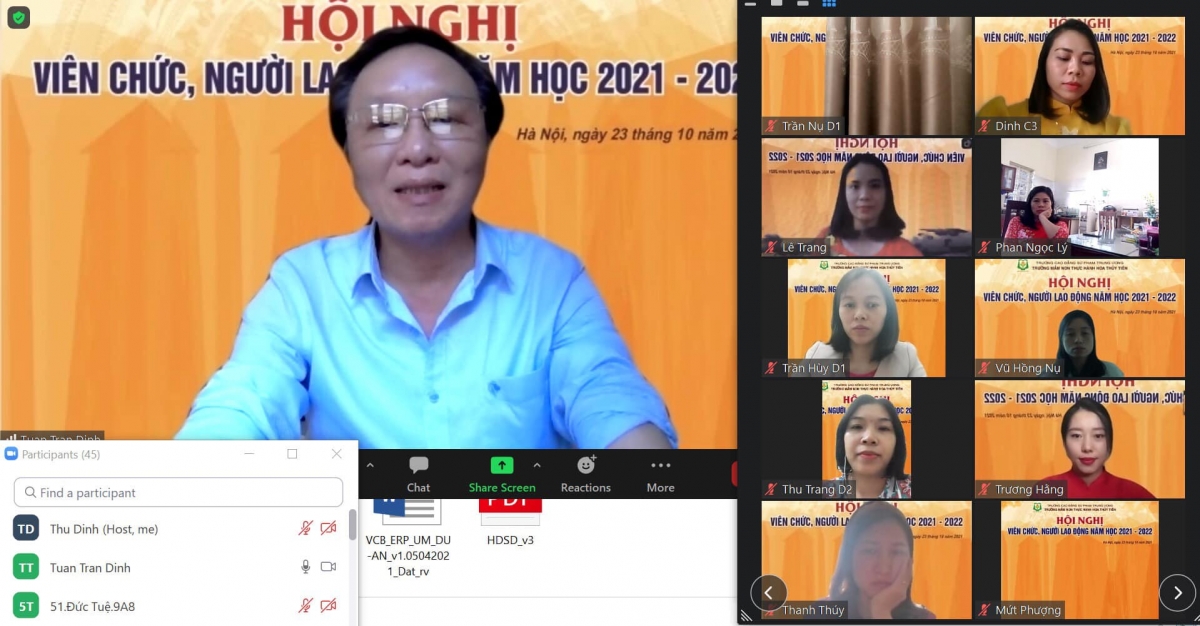 Các hoạt động của Ban giám hiệu và thầy cô trường mầm non thực hành Hoa Thủy Tiên vẫn duy trì với mong mỏi các lớp học sớm trở lại bình thường