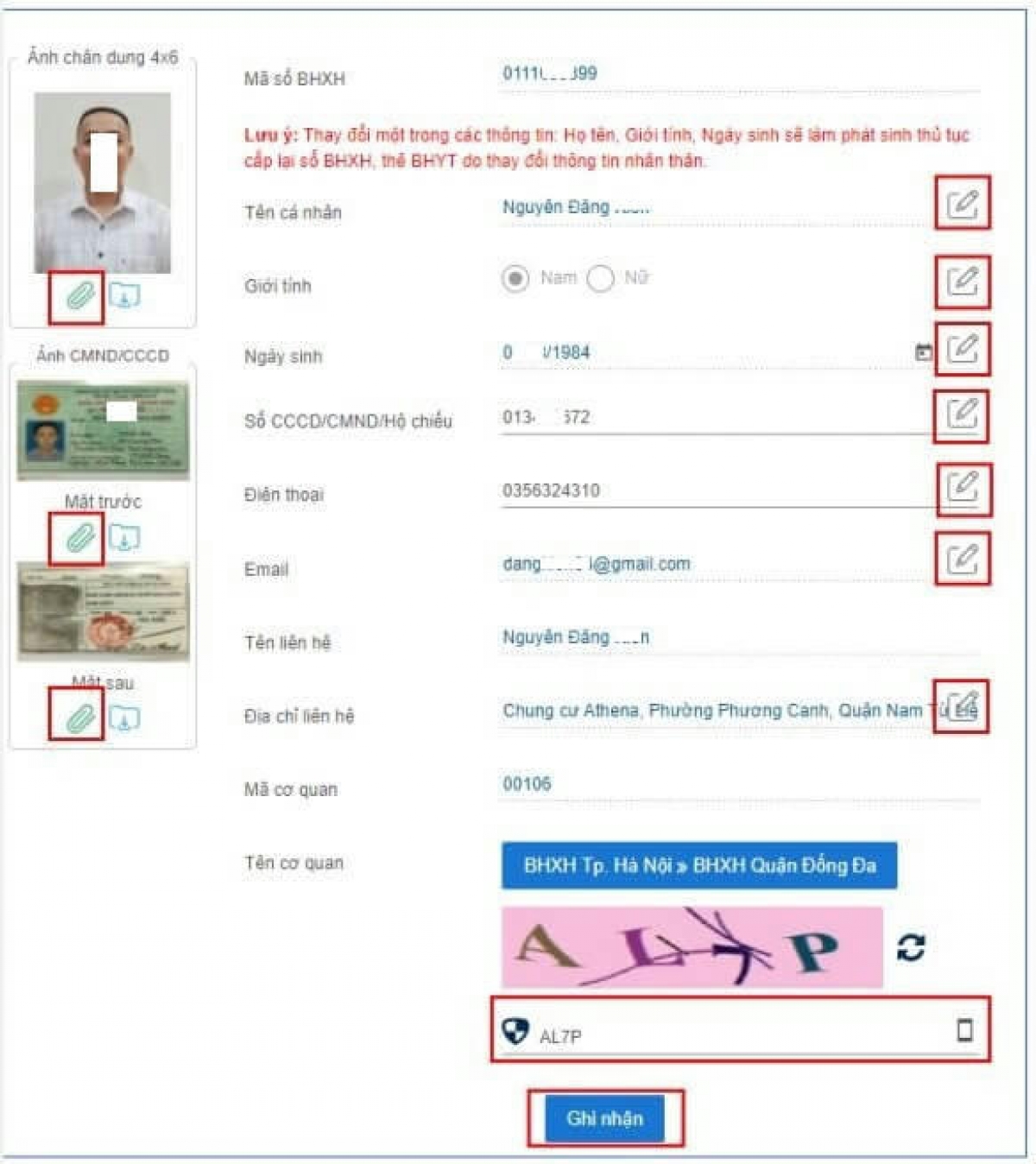 Người dân có thể tự sửa thông tin trên thẻ BHYT qua Cổng dịch vụ công Quốc gia