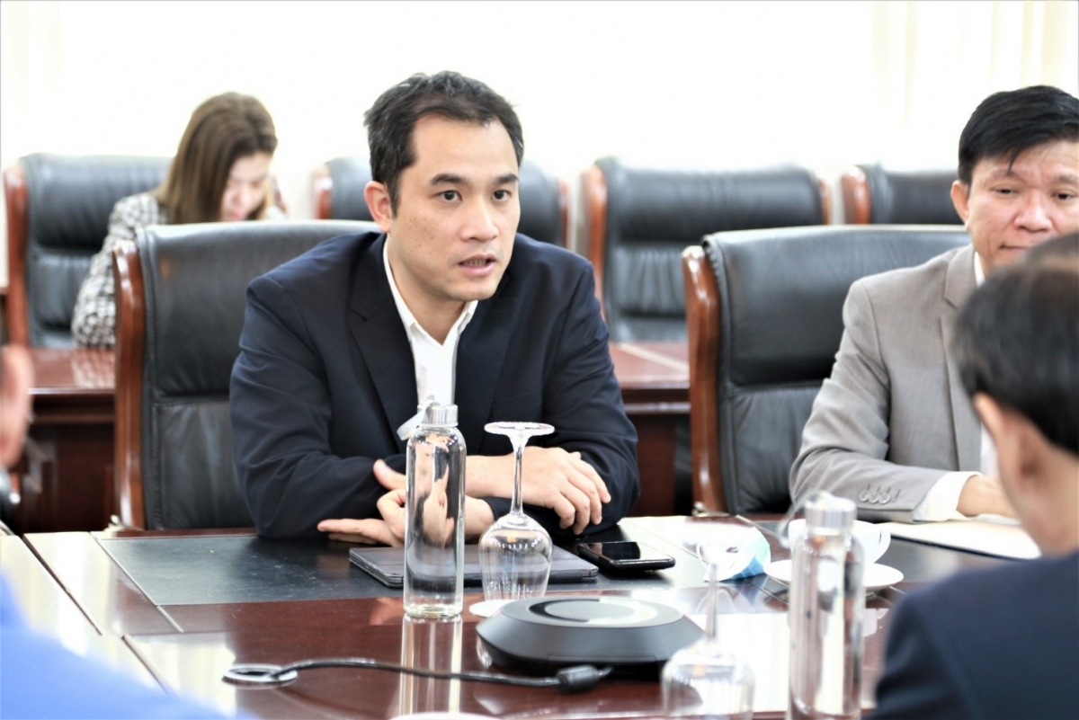 Ông Phạm bảo Sơn - Phó Giám đốc Đại học Quốc gia Hà Nội trong buổi làm việc với Ủy Ban Nhà nước về người Việt Nam ở nước ngoài 