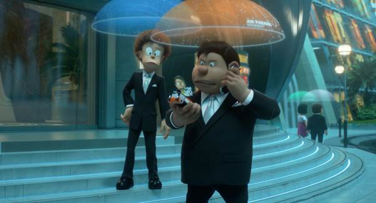Tạo hình Suneo (Xeko) và Jaian (Chaien) lúc lớn khi dự đám cưới Nobita - Shizuka