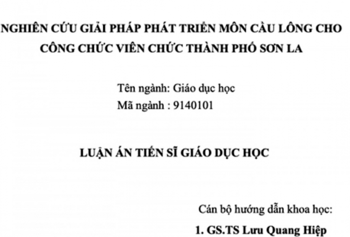 Luận án tiến sĩ 