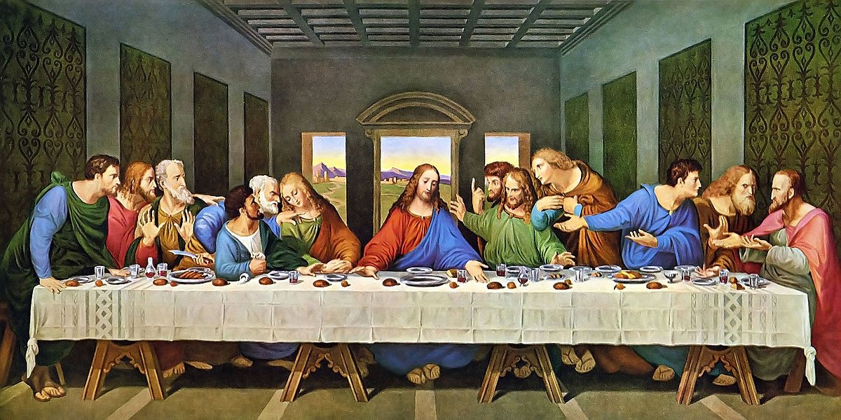 Bức bích họa nổi tiếng Bữa Ăn Tối Cuối Cùng của danh họa Leonardo da Vinci, hiện treo tại phòng tiệc của Tu viện Santa Maria ở thành phố Milano, Italy