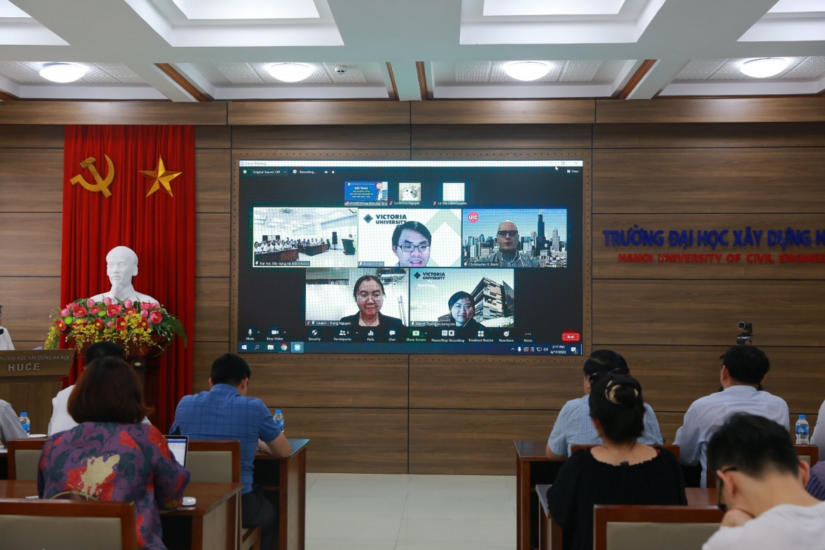 Các đối tác tham gia hội thảo bằng hình thức trực tuyến 