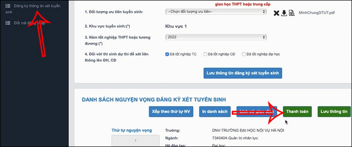 Bắt đầu từ 00h00 ngày 24/8, thí sinh bắt đầu thực hiện nộp lệ phí đăng ký xét tuyển bằng hình thức trực tuyến. Để tránh quá tải, Bộ GD-ĐT đã phân luồng thời gian thanh toán 