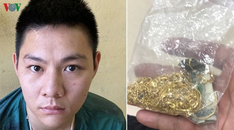 dap vo cua kinh tiem vang, cuop 2 cay vang roi tau thoat hinh 1