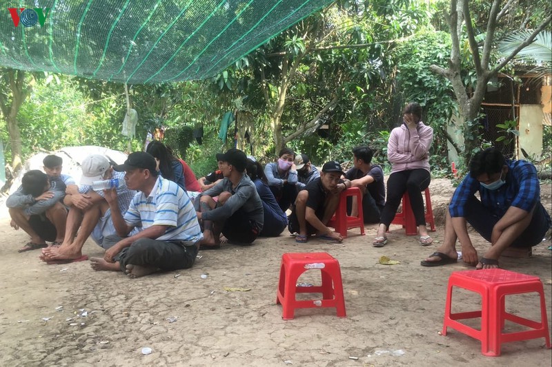 tien giang xu ly 23 doi tuong nam nu to chuc, tham gia co bac hinh 1