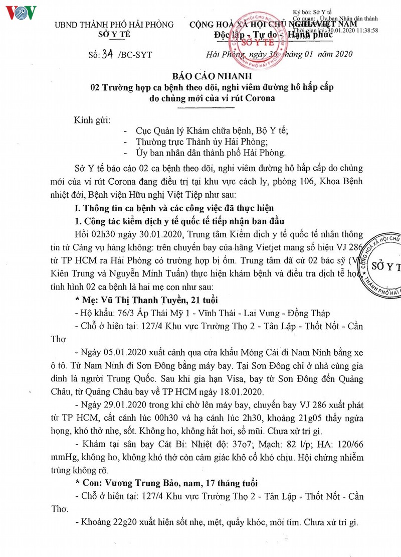 hai phong cach ly, theo doi 2 truong hop nghi nhiem virus corona hinh 1