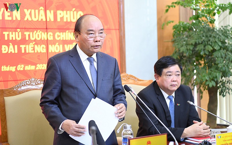 hinh anh: thu tuong nguyen xuan phuc tham va lam viec voi vov hinh 14