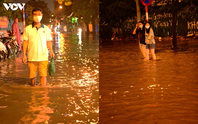 mua lon, nhieu tuyen pho o ha noi ngap sau, hang loat xe chet may hinh 5