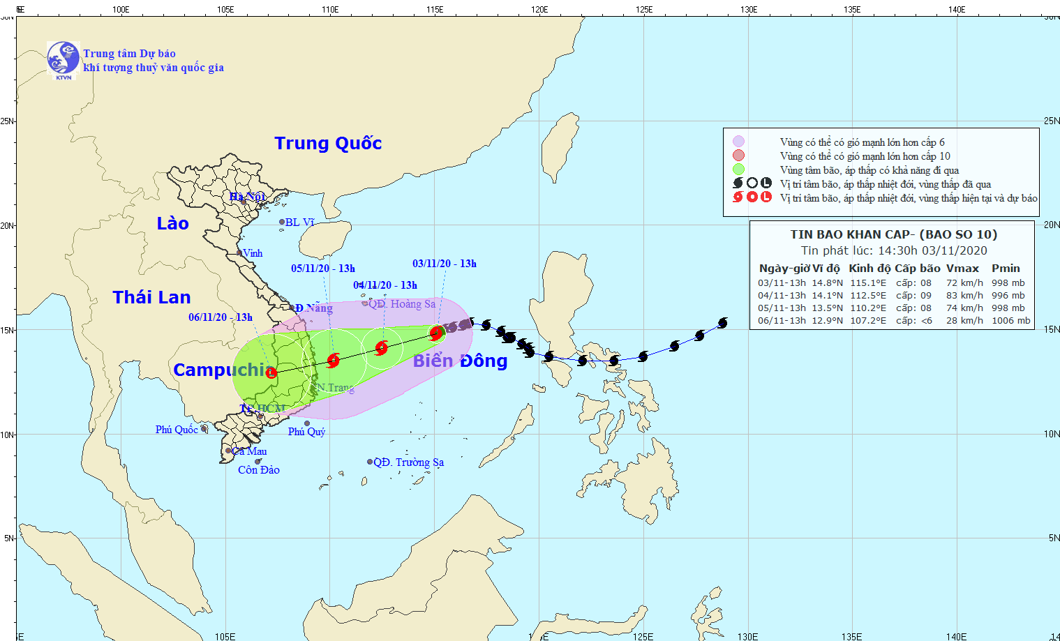 Bão số 10 tăng tốc, cách quần đảo Hoàng Sa 370 km
