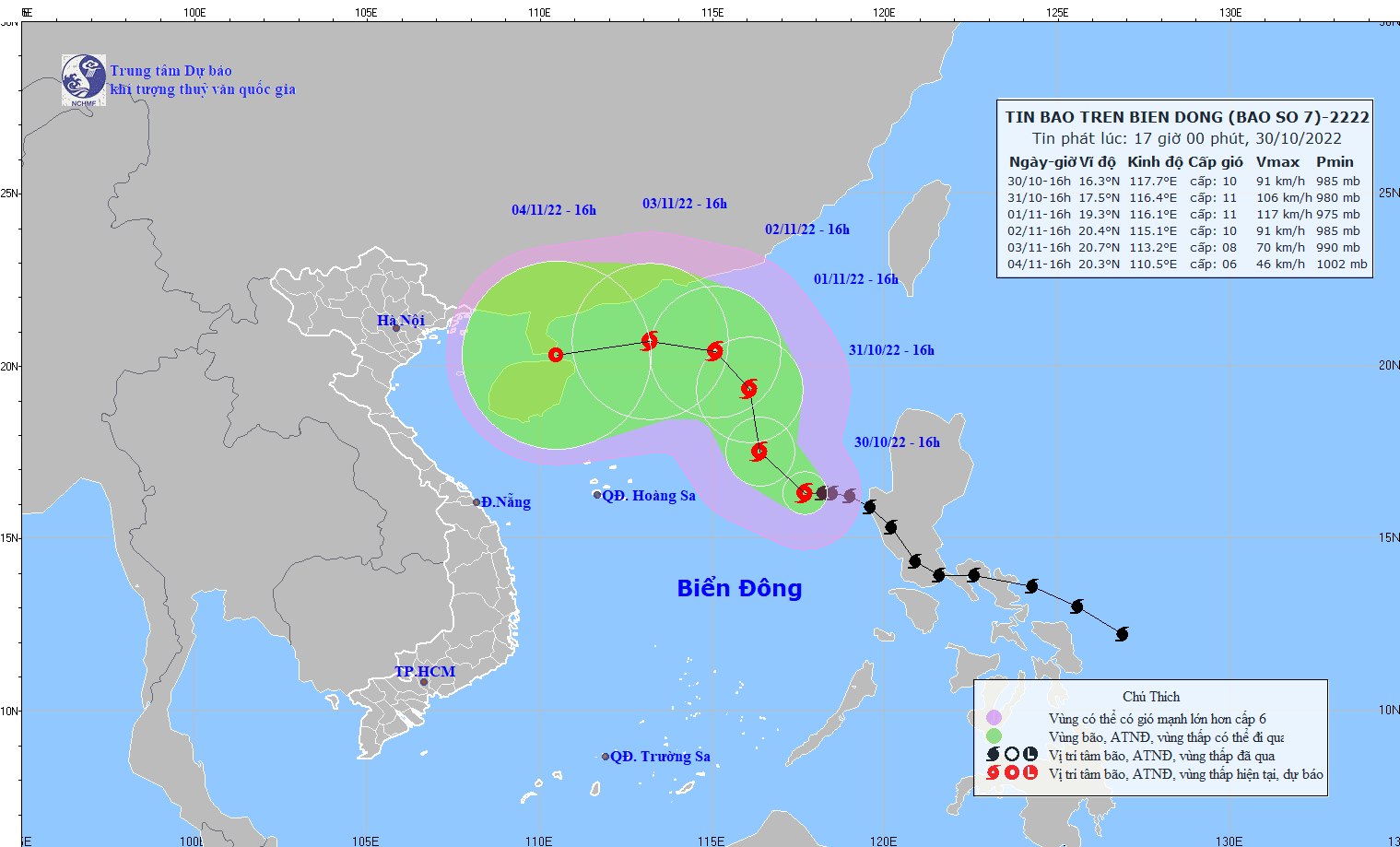 bão số 7 tiếp tục mạnh lên, cách quần đảo hoàng sa 490km hình ảnh 1 bao so 7 tiep tuc manh len, cach quan dao hoang sa 490km hinh anh 1