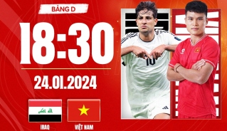 ĐT Việt Nam so tài với ĐT Iraq (Ảnh: FPT).