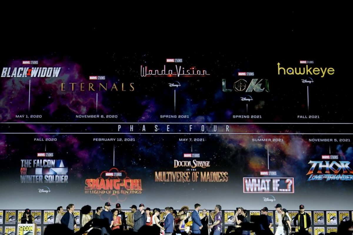 Lịch phát hành Giai đoạn 4 của vũ trụ điện ảnh Marvel trước khi đại dịch Covid-19 bùng phát.