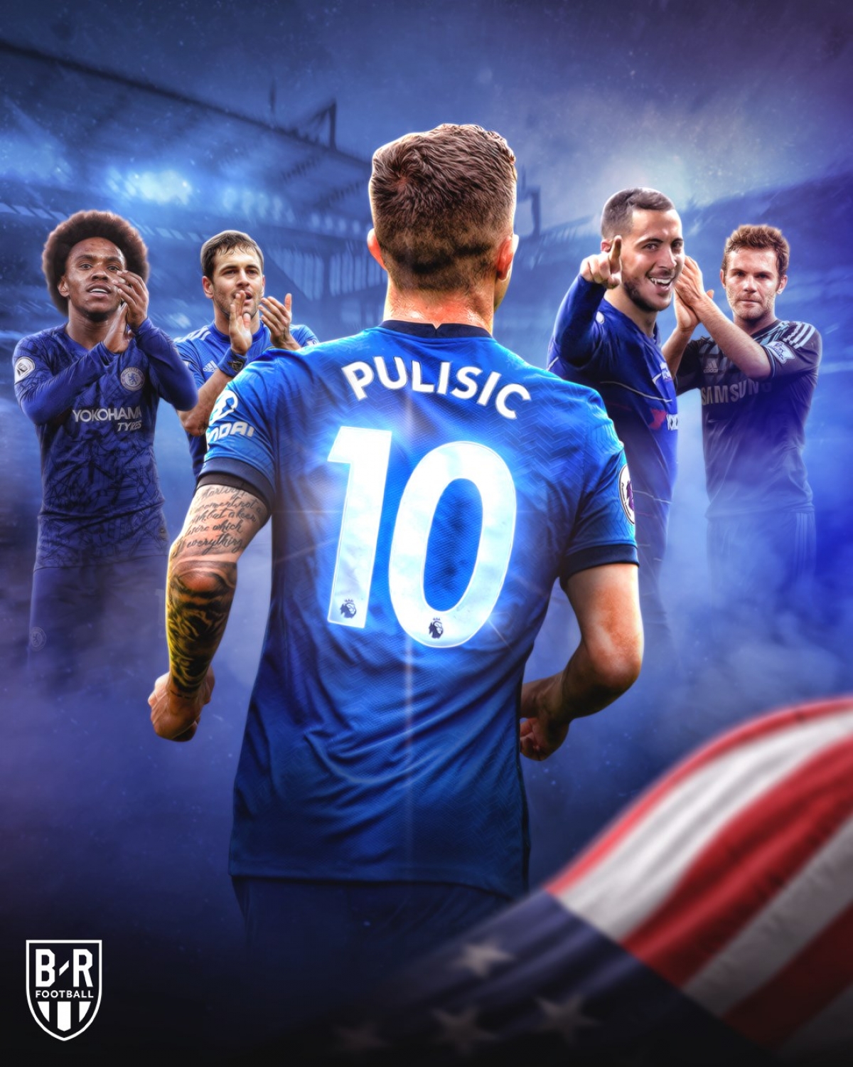 Pulisic sẽ là số 10 mới của Chelsea. (Ảnh: Bleacher Reports)