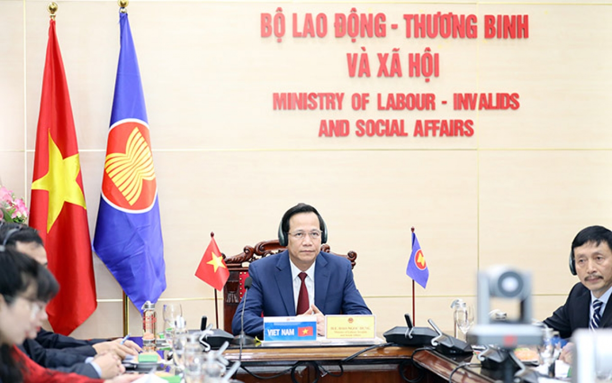 Bộ trưởng Đào Ngọc Dung dự Hội nghị trực tuyến Bộ trưởng Lao động và Việc làm G20 (Ảnh: Anh Nguyễn/Nhân dân).