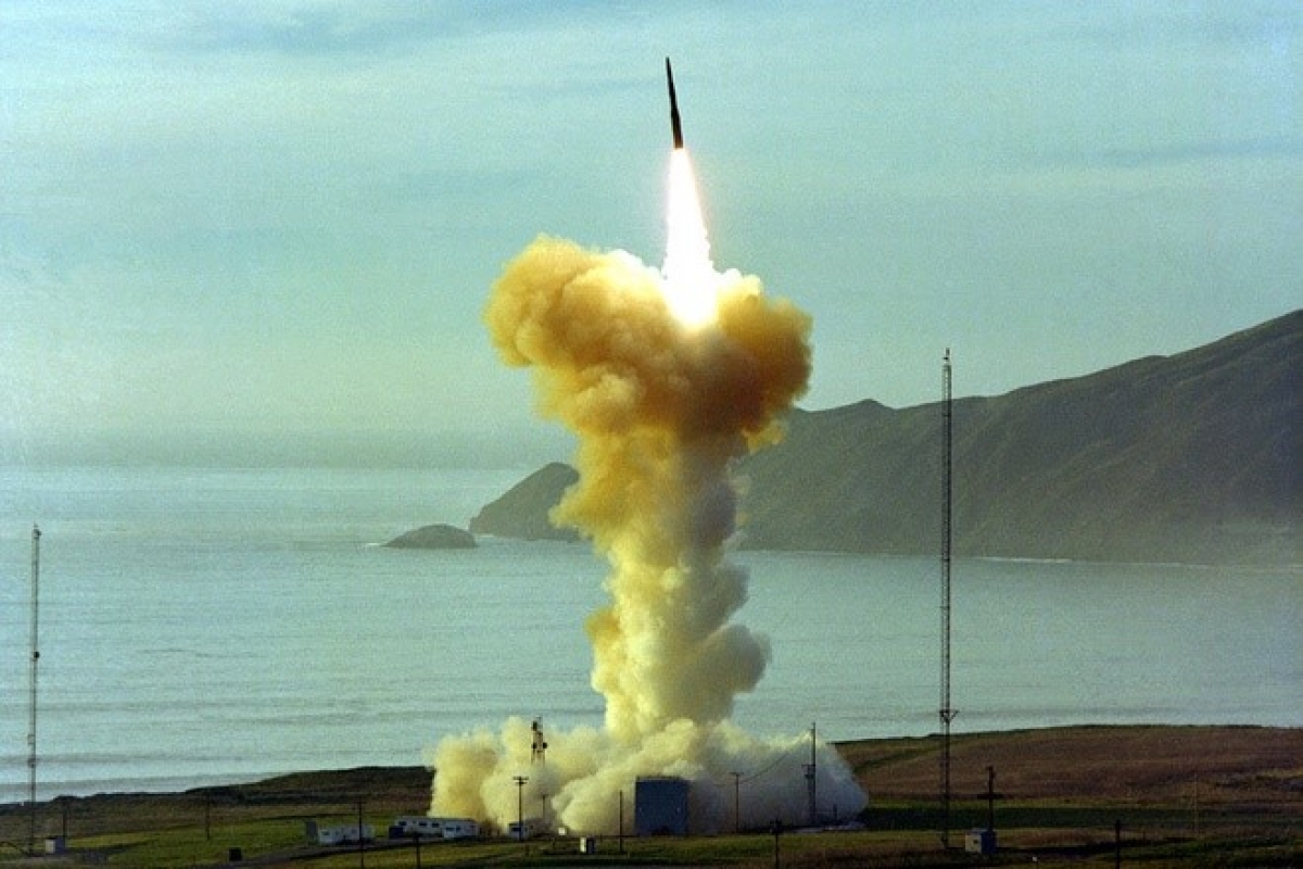 ICBM Minuteman III trong một lần phóng thử nghiệm; Nguồn: Không quân Mỹ