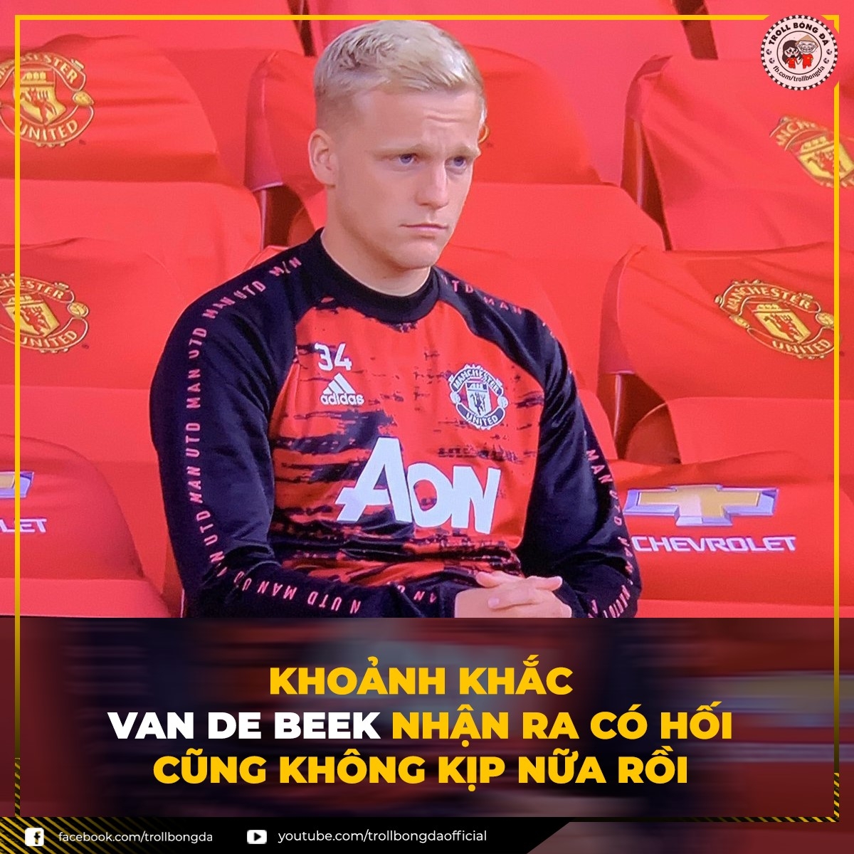 Van de Beek liệu có hối hận khi gia nhập MU? (Ảnh: Troll bóng đá).
