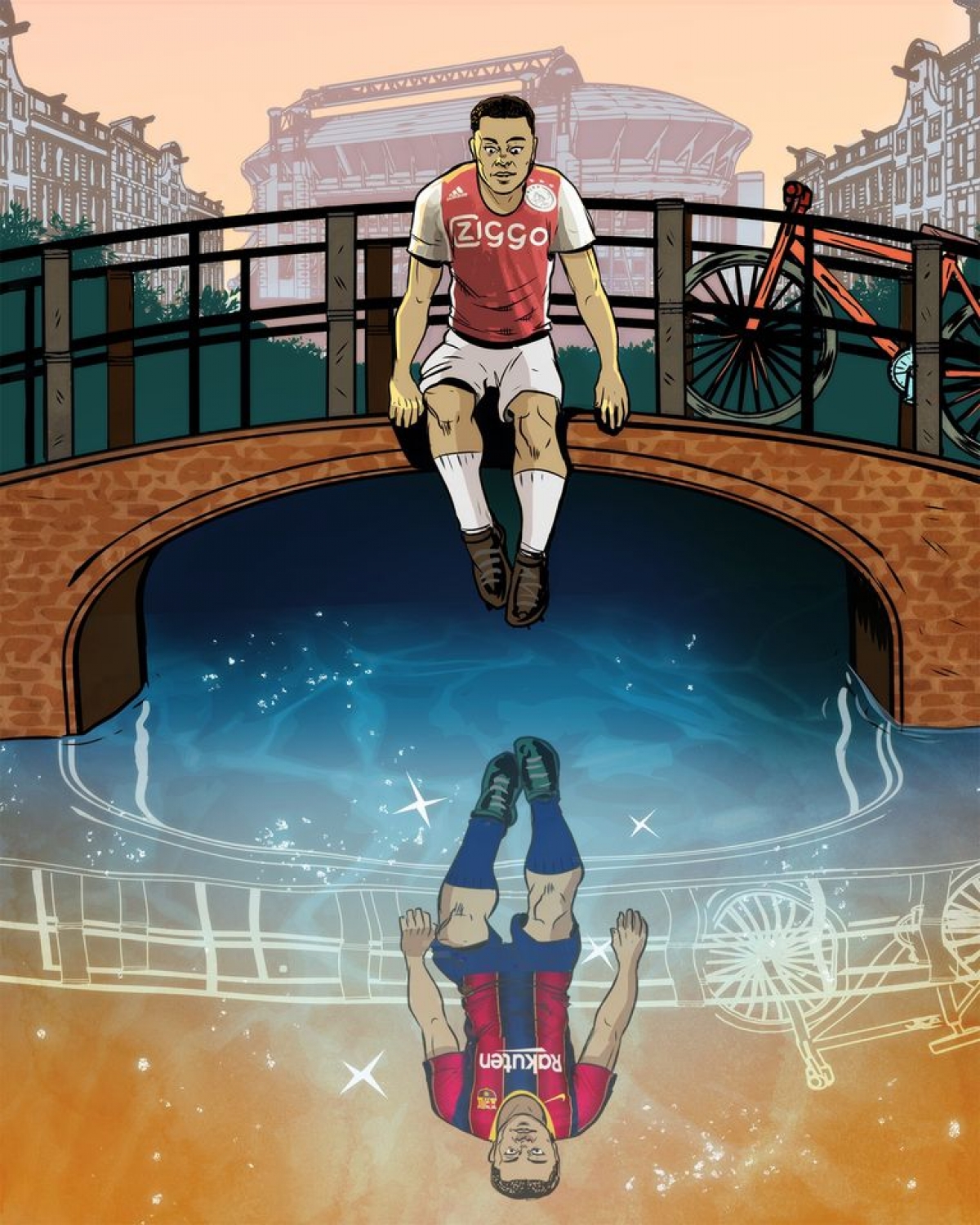 Barca sắp sở hữu sao trẻ Sergiño Dest từ Ajax (Ảnh: Bleacher Report).