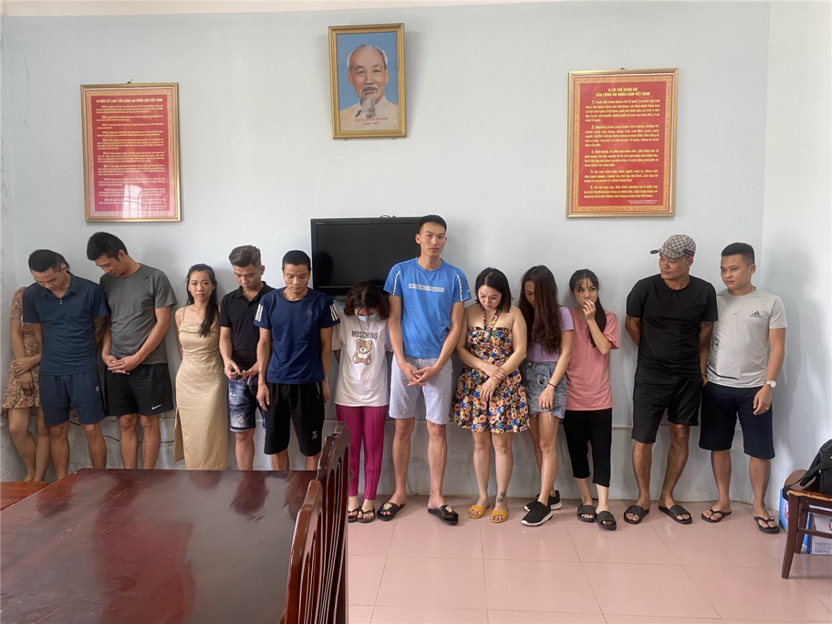 Các đối tượng tại Cơ quan Công an.