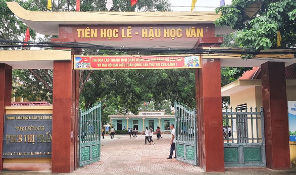 Trường THCS thị trấn Tĩnh Gia, thị xã Nghi Sơn (Thanh Hóa) - nơi nữ sinh M.A. theo học thời gian qua - Ảnh: HÀ ĐỒNG/Tuổi trẻ.