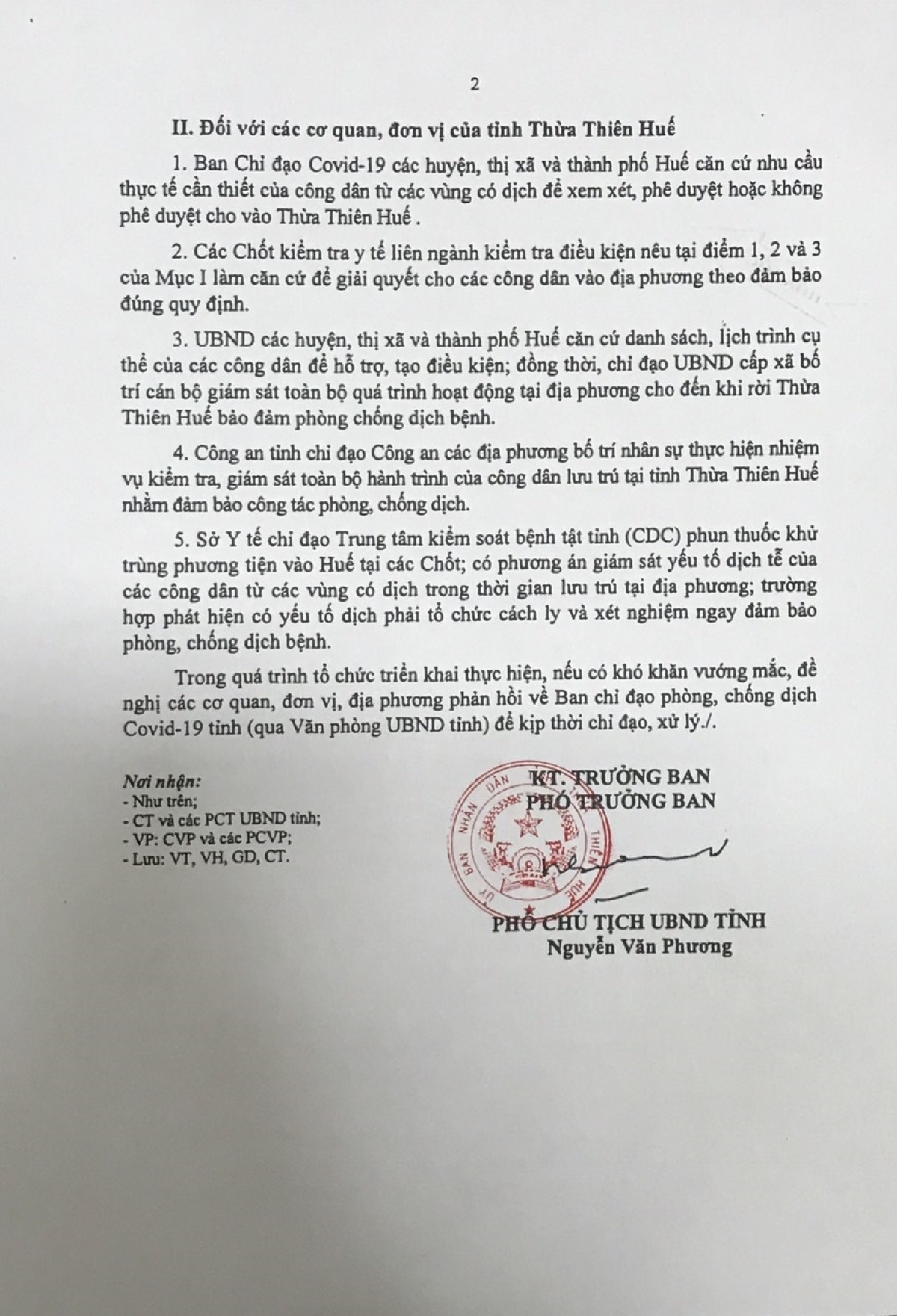 Văn bản của tỉnh Thừa Thiên Huế quy định hết sức ngặt nghèo.