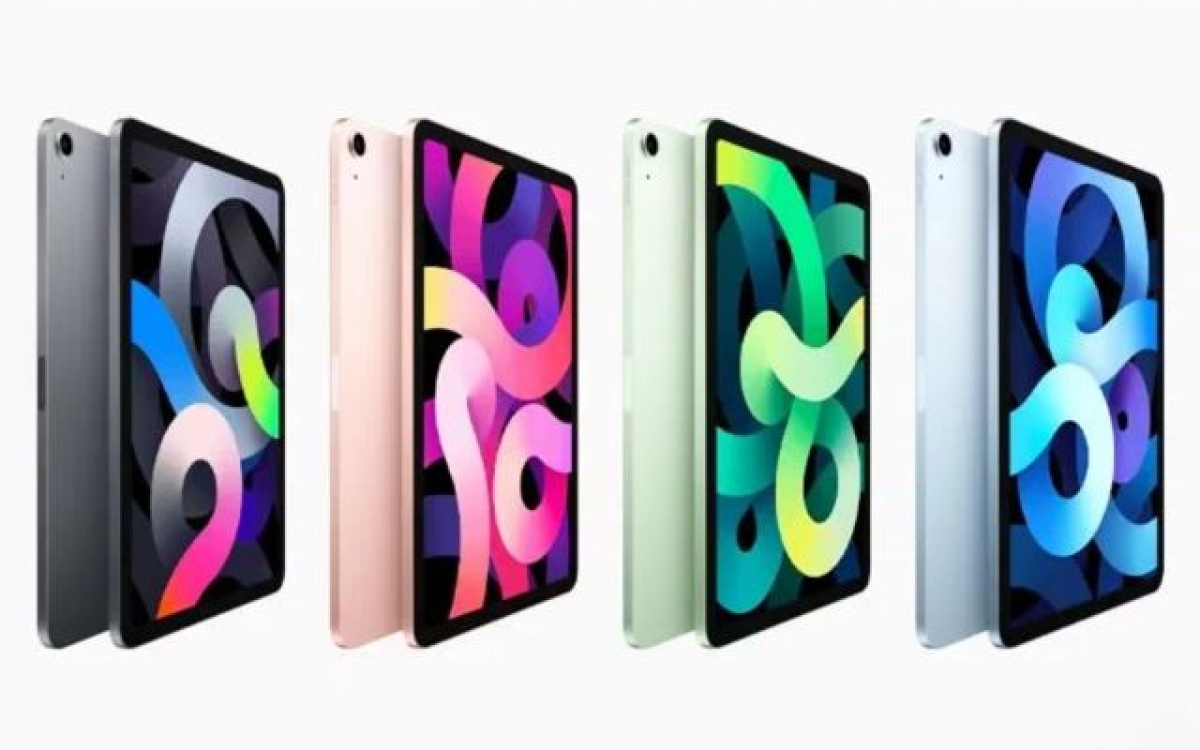 Đây cũng là lần đầu tiên iPad Air có tới 5 lựa chọn màu sắc, bao gồm xám đen, bạc, hồng, xanh lá nhạt và xanh dương. Sản phẩm dùng thiết kế vuông vức ở các cạnh và chuyển sang dùng cổng USB-C thay vì lightning. Đây được coi là thay đổi quan trọng giúp iPad Air hỗ trợ công việc tốt hơn, từ việc sạc, sao chép dữ liệu với máy tính hoặc trao đổi thẳng với các thiết bị ngoại vi như máy ảnh, thẻ nhớ... (Ảnh: Apple)