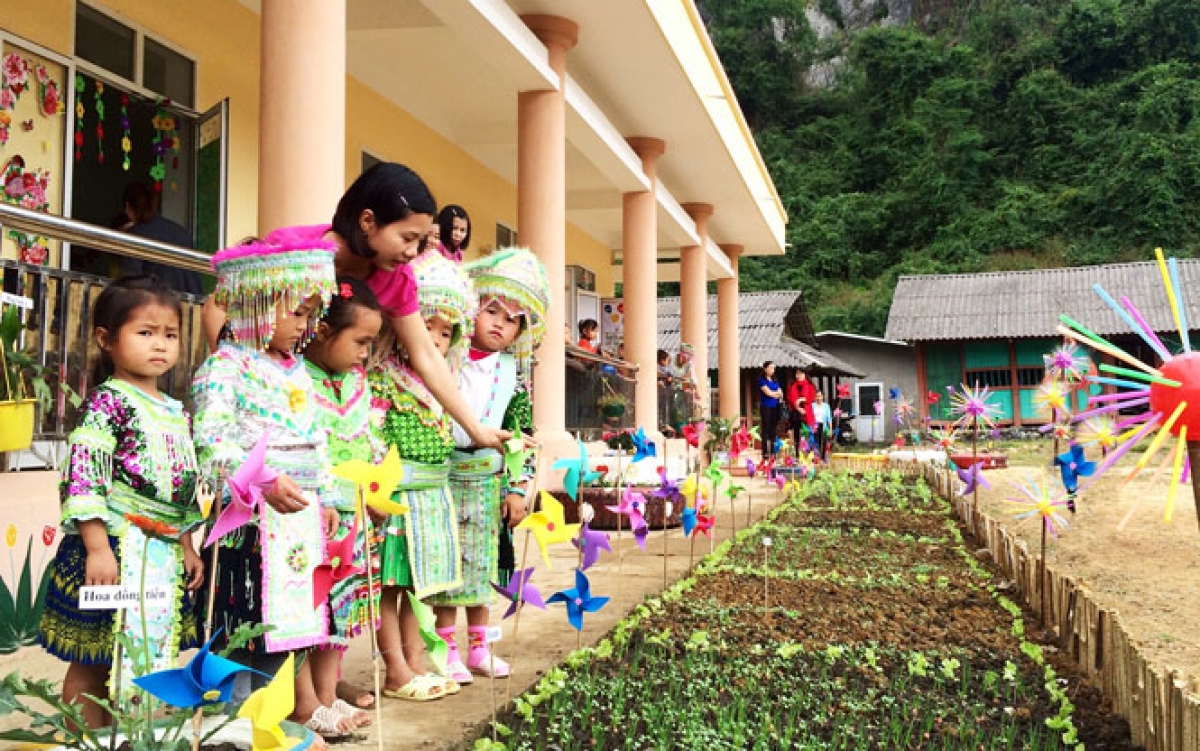 Điểm Trường Mầm non Bản Tèn (xã Văn Lăng, huyện Đồng Hỷ, Thái Nguyên) vào năm học mới 2020-2021. (Ảnh: Báo Thái Nguyên)