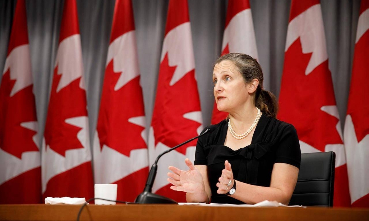 Phó Thủ tướng Canada Chrysti Freeland. Ảnh: AP