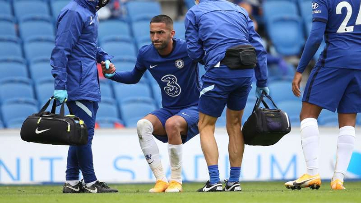 Tân binh Ziyech của Chelsea dính chấn thương trong trận giao hữu trước mùa giải. (Ảnh: Getty).