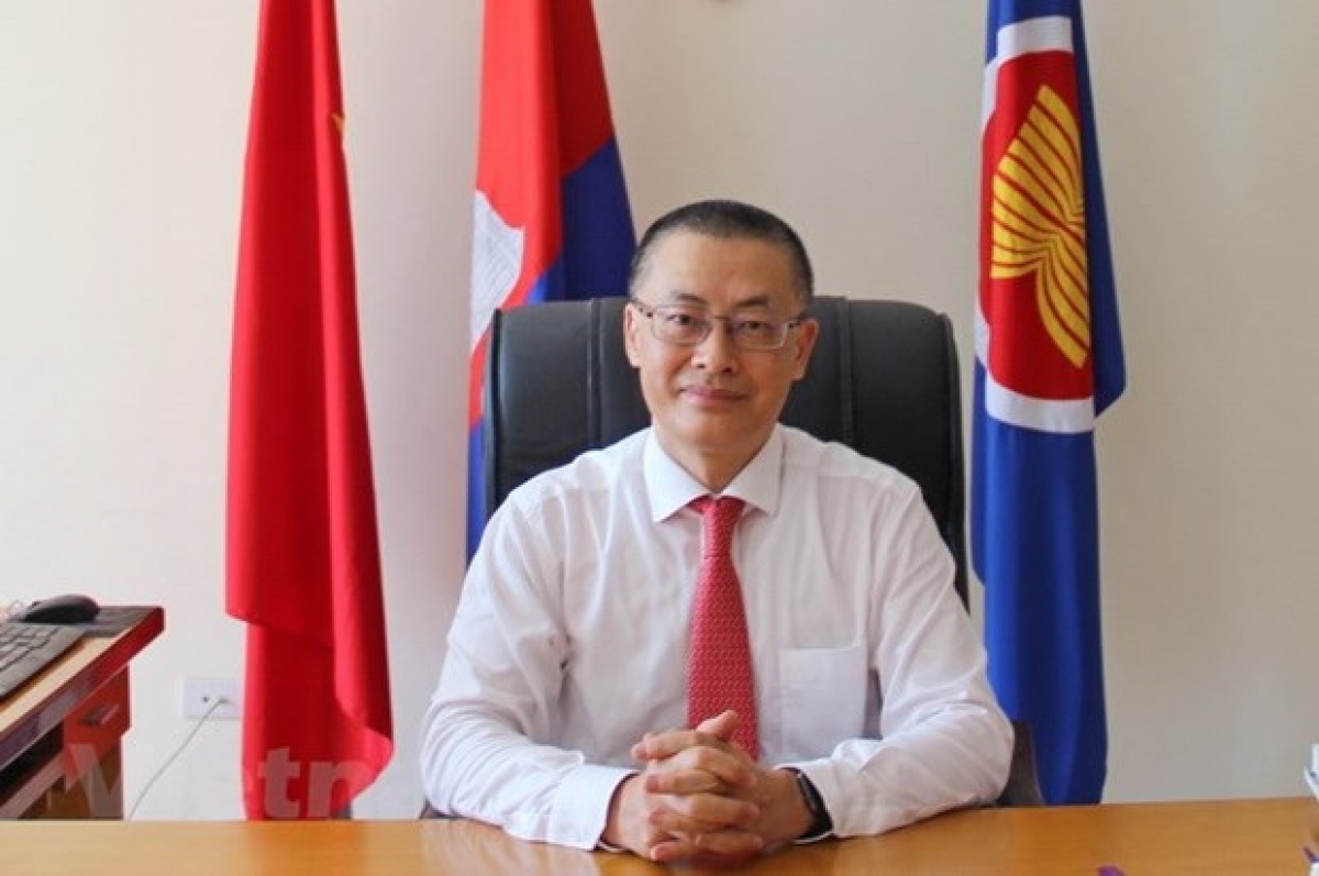 Đại sứ Việt Nam tại Campuchia Vũ Quang Minh đánh giá hiệp định trên là một thỏa thuận mang tính nhân đạo. (Ảnh: Nguyễn Hùng/Vietnam+)