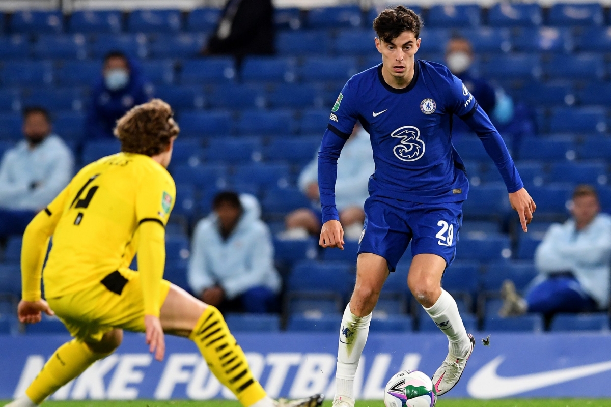 Tân binh Havert tỏa sáng rực rỡ với cú hat-trick, giúp Chelsea đánh bại Barnsley 6-0. (Ảnh: Getty).